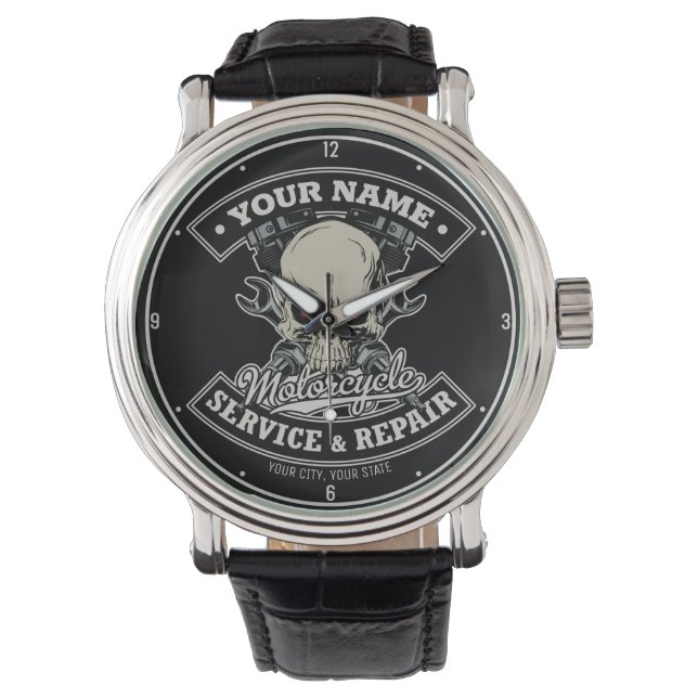 Aangepaste NAAM motorfiets Horloge (Voorkant)