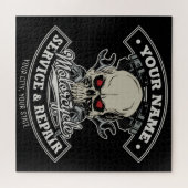 Aangepaste NAAM motorfiets Legpuzzel (Horizontaal)