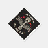 Aangepaste naam Motorfiets Zuigerwagentje Servet (Hoek)