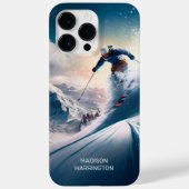 Aangepaste naam Mountain Skier Case-Mate iPhone Case (Achterkant)