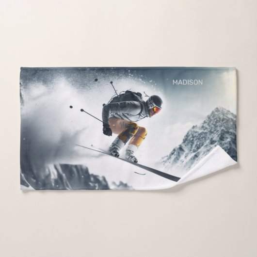 Aangepaste naam Mountain Skier Handdoek (Handdoek)