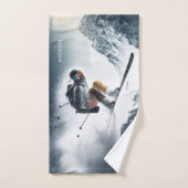 Aangepaste naam Mountain Skier Handdoek (Handdoek)
