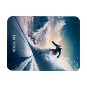 Aangepaste naam Mountain Skier Magneet (Horizontaal)