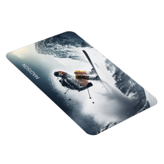 Aangepaste naam Mountain Skier Magneet (Rechterzijde)