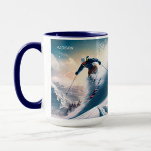 Aangepaste naam Mountain Skier Mok