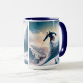 Aangepaste naam Mountain Skier Mok (Voorkant rechts)