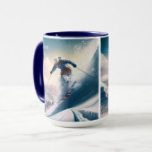 Aangepaste naam Mountain Skier Mok (Voorkant links)