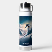 Aangepaste naam Mountain Skier Waterfles (Achterkant)