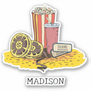 Aangepaste naam Movie Buff Sticker