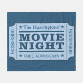 Aangepaste naam "Movie Ticket" fleece deken (Voorkant (Horizontaal))