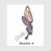 Aangepaste naam mozaïekvlinder sticker (Vel)
