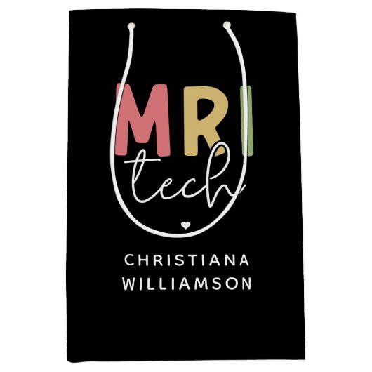 Aangepaste naam MRI Tech | MRI Technologist Gifts Medium Cadeauzakje (Voorkant)