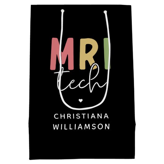 Aangepaste naam MRI Tech | MRI Technologist Gifts Medium Cadeauzakje (Achterkant)