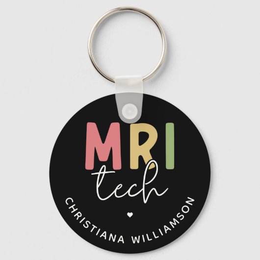 Aangepaste naam MRI Tech | MRI Technologist Gifts Sleutelhanger (Voorkant)