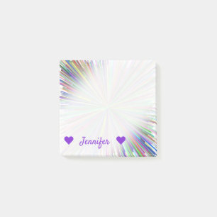 Aangepaste naam + Multicolored Line Burst Patroon Post-it® Notes