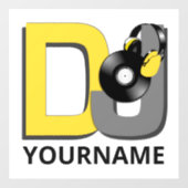 Aangepaste naam Music DJ Raamsticker (Vel)