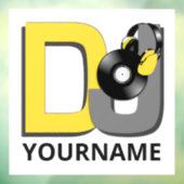 Aangepaste naam Music DJ Raamsticker (Vel 3)