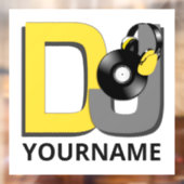 Aangepaste naam Music DJ Raamsticker (Vel 2)