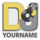 Aangepaste naam Music DJ Sticker (Voorkant)