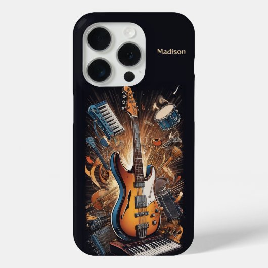 Aangepaste naam Muziekinstrumenten Case-Mate iPhone Case (Achterkant)