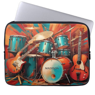 Aangepaste naam Muziekinstrumenten Laptop Sleeve