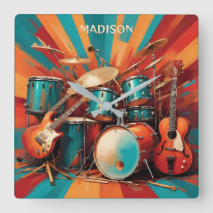 Aangepaste naam Muziekinstrumenten Vierkante Klok