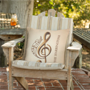 Aangepaste naam Muzikale Clef Note Buitenkussen