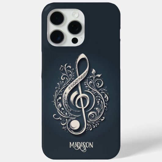 Aangepaste naam Muzikale Clef Note Case-Mate iPhone Case (Achterkant)