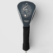 Aangepaste naam Muzikale Clef Note Golfheadcover (Voorkant)