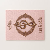 Aangepaste naam Muzikale Clef Note Legpuzzel (Horizontaal)