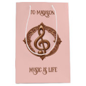 Aangepaste naam Muzikale Clef Note Medium Cadeauzakje (Voorkant)