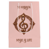 Aangepaste naam Muzikale Clef Note Medium Cadeauzakje (Achterkant)