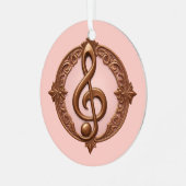 Aangepaste naam Muzikale Clef Note Metalen Ornament (Voorkant links)