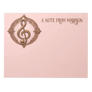 Aangepaste naam Muzikale Clef Note Notitieblok