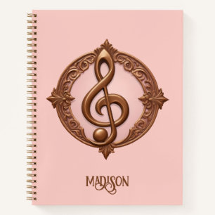 Aangepaste naam Muzikale Clef Note Notitieboek
