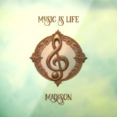 Aangepaste naam Muzikale Clef Note Raamsticker (Vel 3)