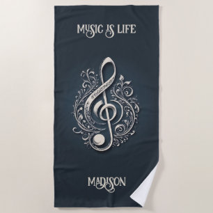 Aangepaste naam Muzikale Clef Note Strandlaken