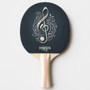 Aangepaste naam Muzikale Clef Note Tafeltennisbatje