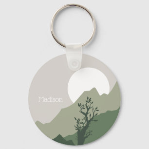 Aangepaste naam Natuur Illustratie Sleutelhanger