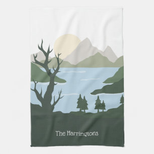 Aangepaste naam Natuur Illustratie Theedoek
