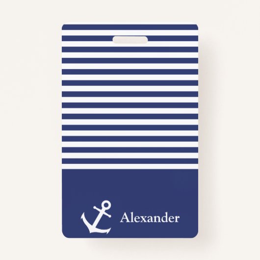 Aangepaste naam Nautical Anchor Badge (Voorkant)