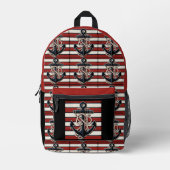 Aangepaste naam Nautical Anchor Bedrukte Rugzak (Voorkant)