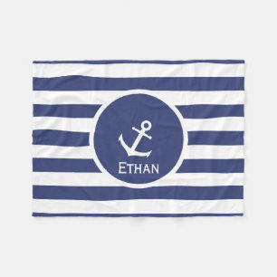 Aangepaste naam Nautical Fleece Blanket Deken