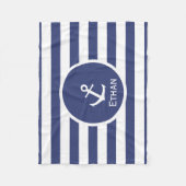 Aangepaste naam Nautical Fleece Blanket Deken (Voorkant)