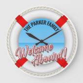 Aangepaste naam Nautical Sailing Lifeguard Buoy Grote Klok (Voorkant)