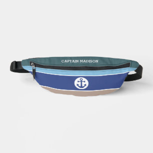Aangepaste naam Nautical Stripes Heuptasje