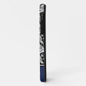 Aangepaste naam Navy Black White Damask Case-Mate iPhone Case (Achterkant/links)