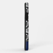 Aangepaste naam Navy Black White Damask Case-Mate iPhone Case (Achterkant/rechts)
