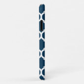 Aangepaste naam Navy Blue & Gray Lattice Case-Mate iPhone Case (Achterkant/rechts)