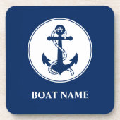 Aangepaste naam Navy Blue Onderzetter Cork Back (Voorkant)